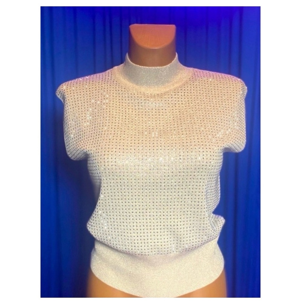 PANTSUIT: Shimmering Sequin/Rhinestone Sliver Set, NWOT - Picture 14 of 17